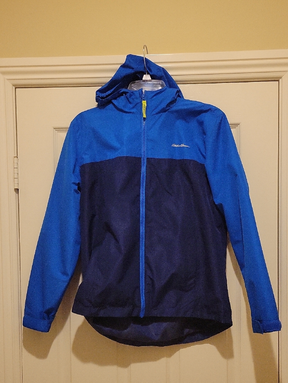 Eddie Bauer Bright Royal and Navy Colorblock Hooded Jacket